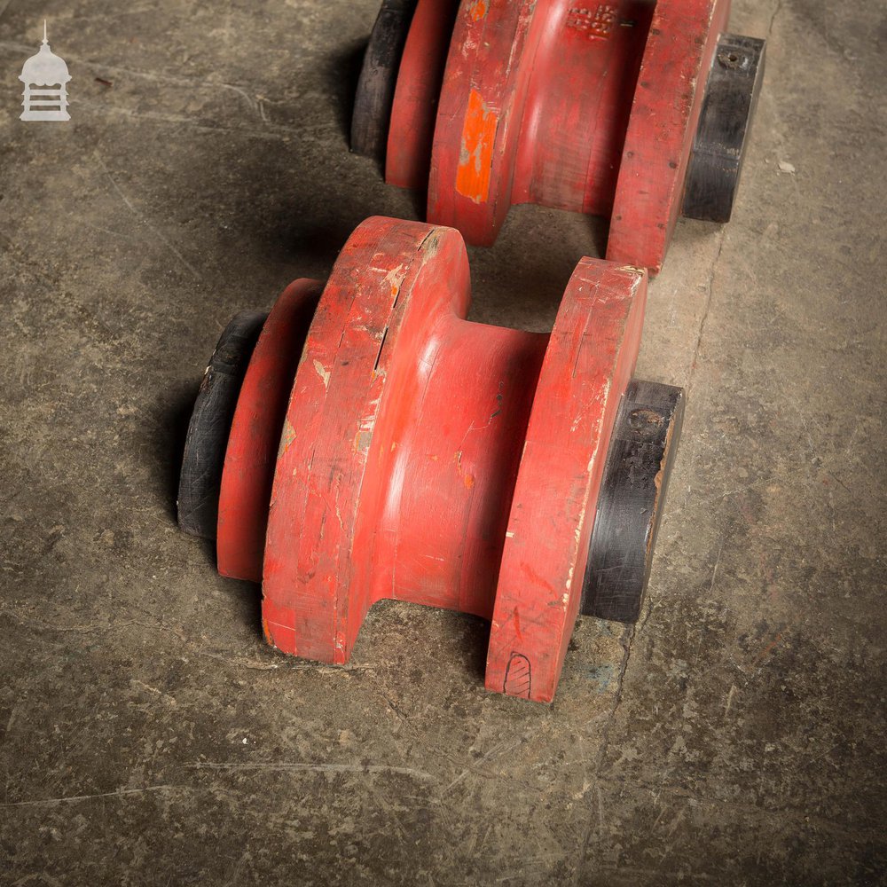 Pair of Red and Black Industrial Foundry Casting Moulds