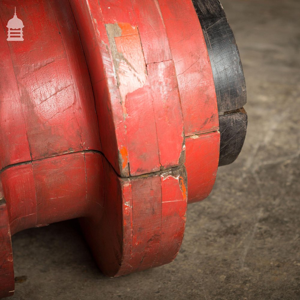 Pair of Red and Black Industrial Foundry Casting Moulds