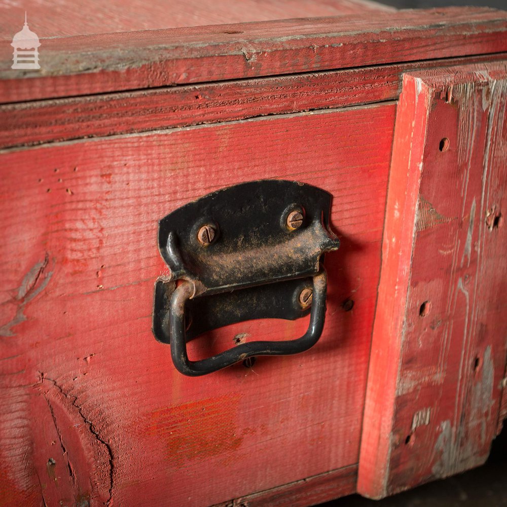 Large Red Wooden Aircraft Part Shipping Crate Reclaimed from a Norfolk RAF Base