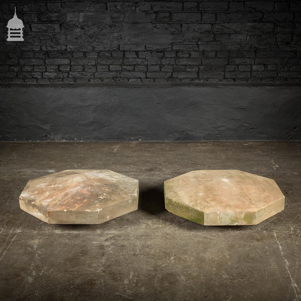 Pair of 19th C Octagonal Sandstone Pier Caps