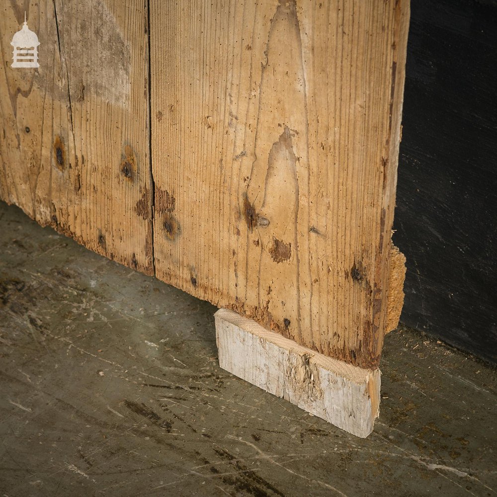 Wide Pine Plank Ledged Barn Door with Original Post