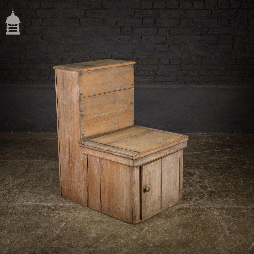 19th C Distressed Pine WC Thunderbox Toilet