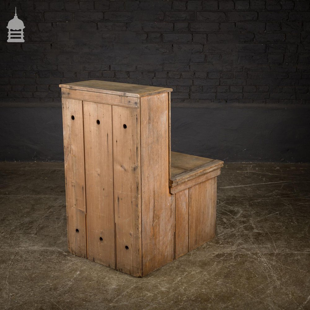 19th C Distressed Pine WC Thunderbox Toilet