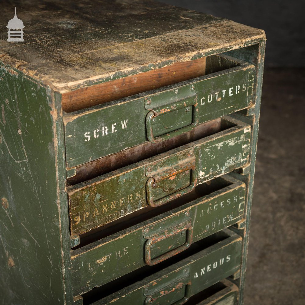 Industrial Green Tool Storage Drawer Unit