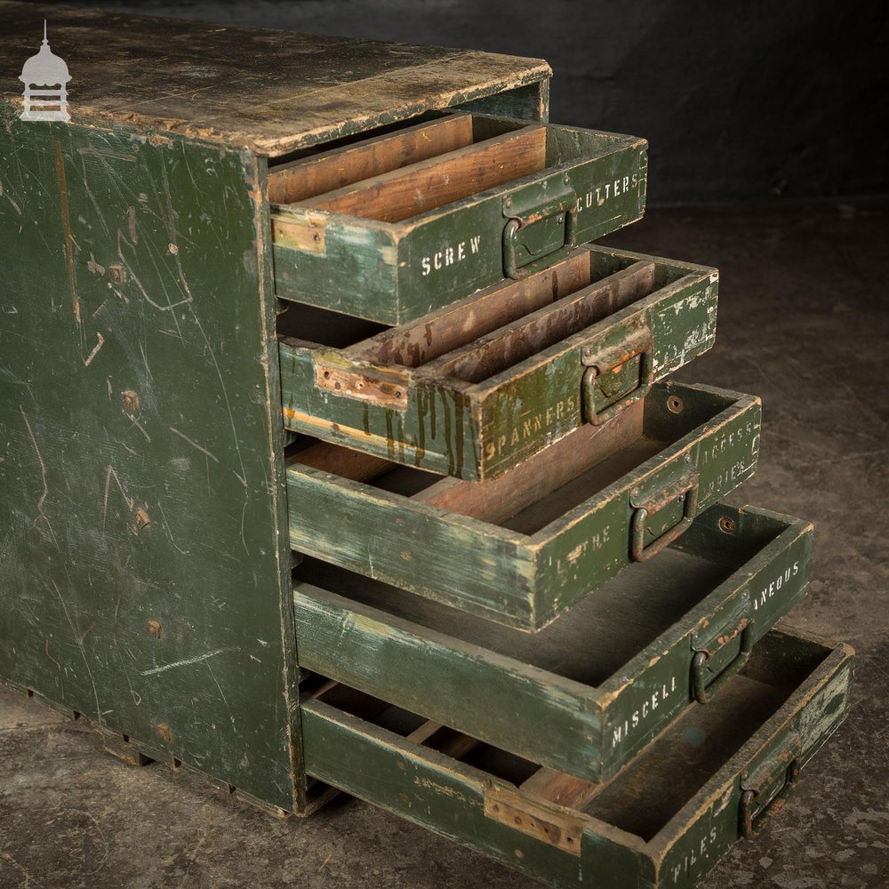 Industrial Green Tool Storage Drawer Unit