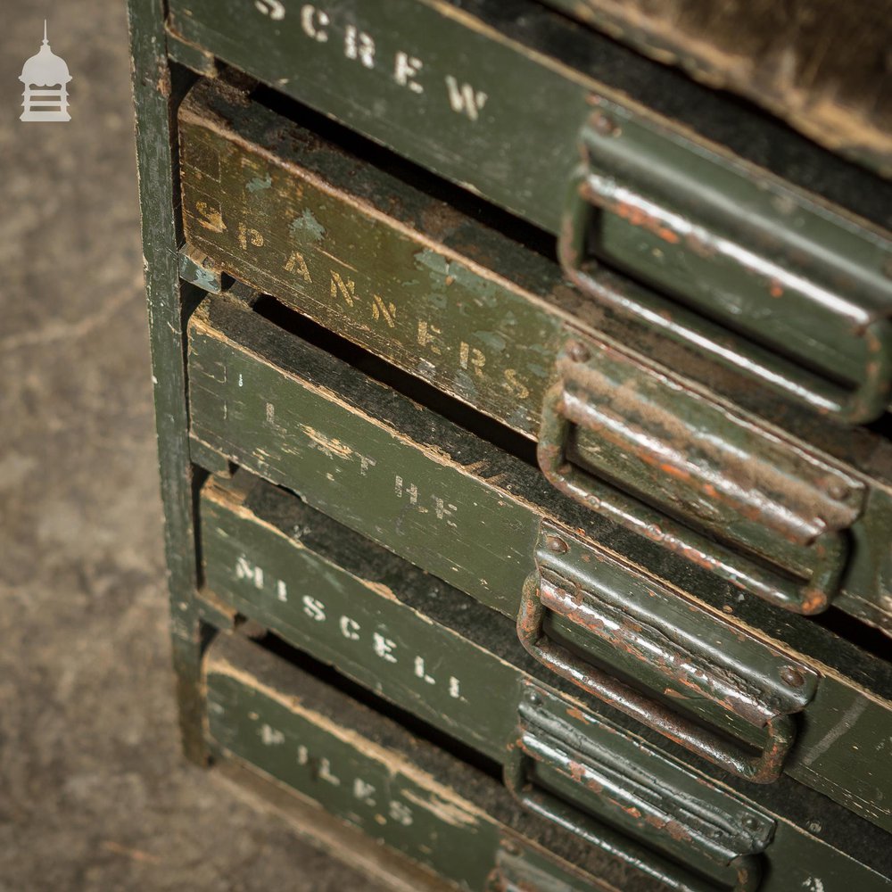 Industrial Green Tool Storage Drawer Unit