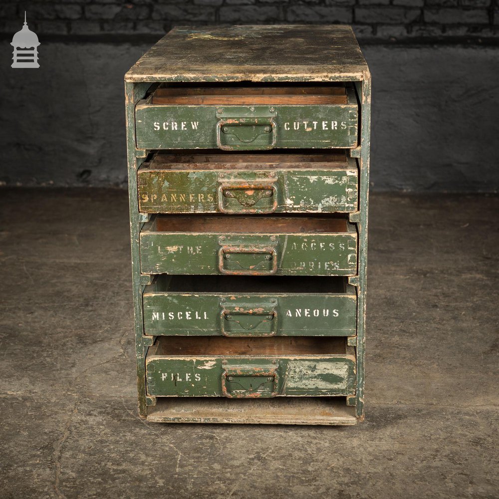 Industrial Green Tool Storage Drawer Unit