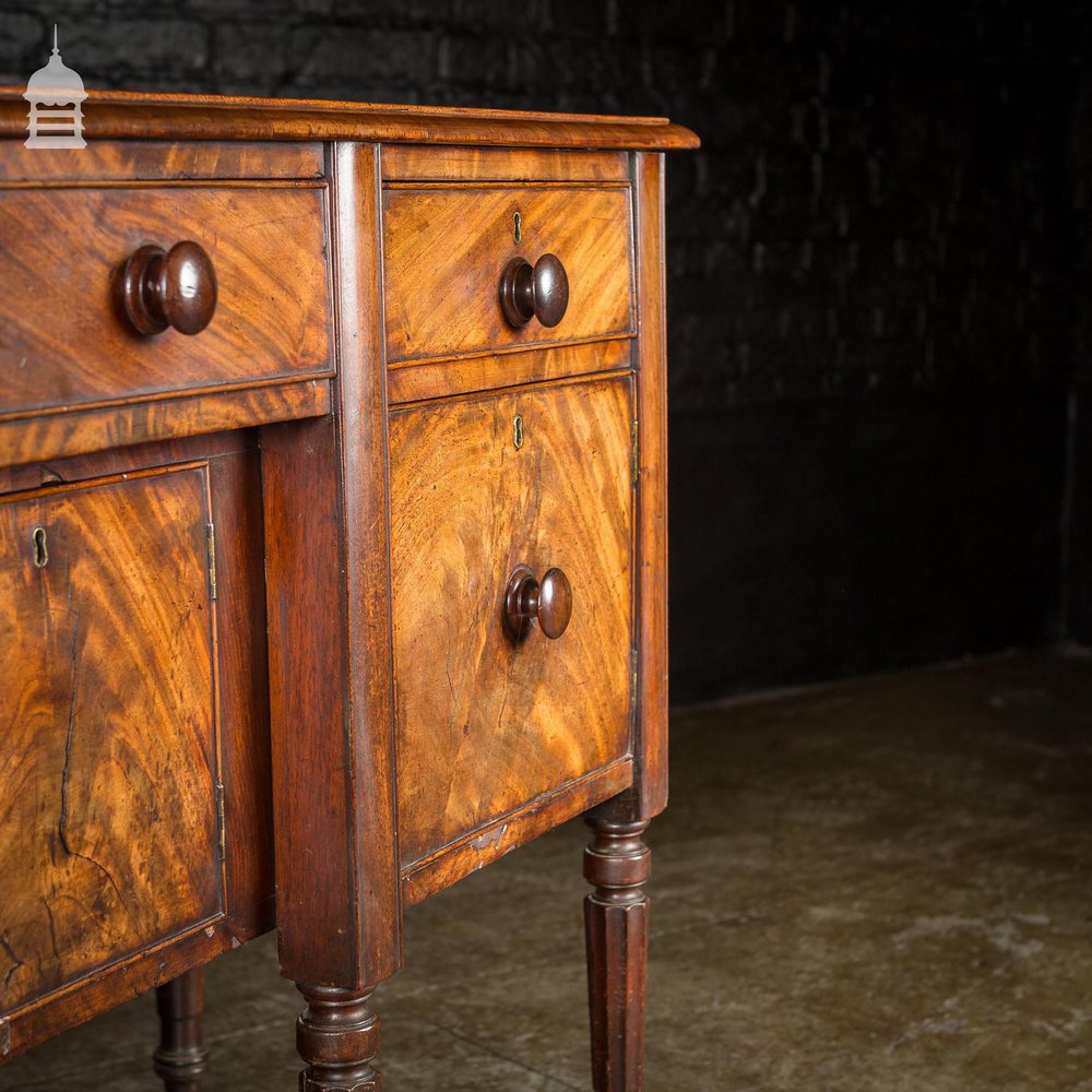 Regency Mahogany Sideboard with Tapering Fluted Legs