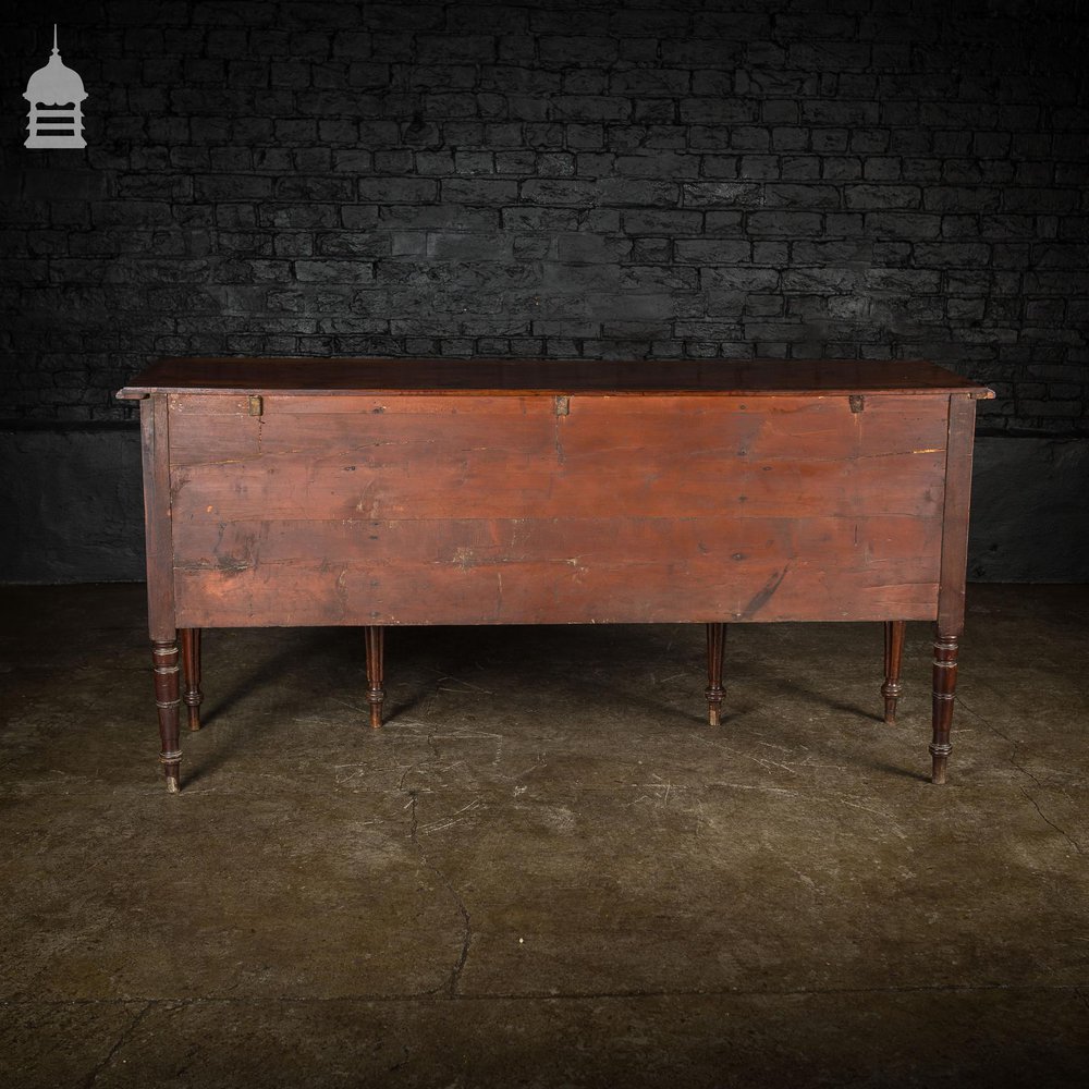 Regency Mahogany Sideboard with Tapering Fluted Legs