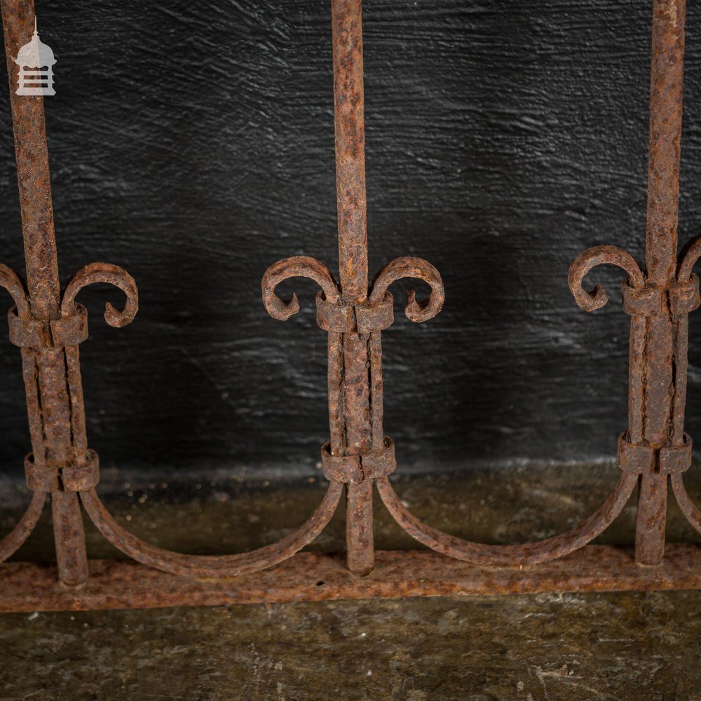 Early 19th C Wrought Iron Railing with Scroll Design