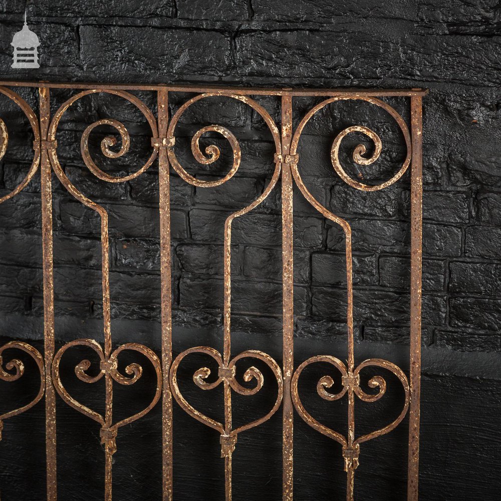 Early 19th C Decorative Wrought Iron Railing with Scroll Design