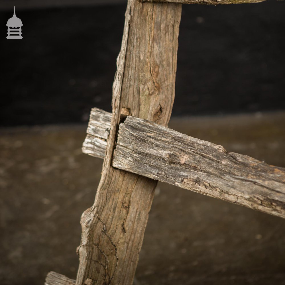 An Early Example of A Rustic Bygone Primitive Oak Barn Ladder (Display Piece)