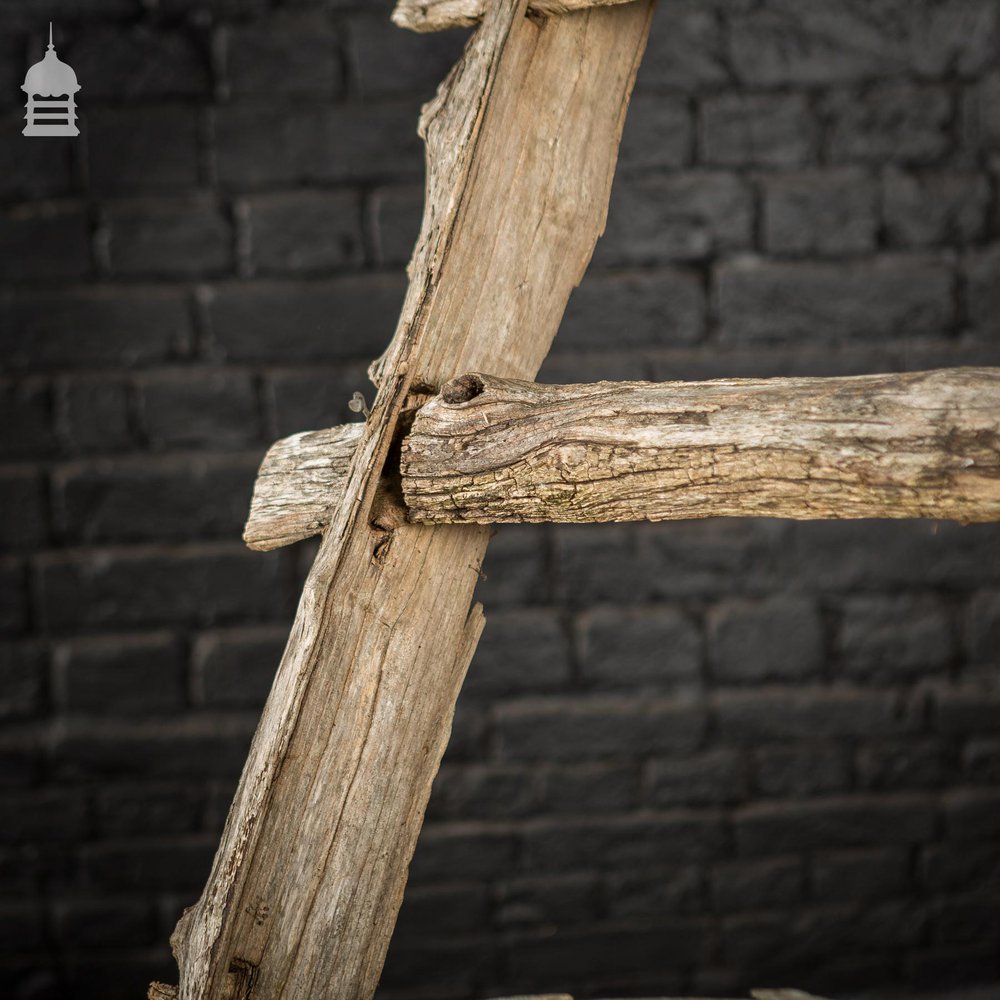 An Early Example of A Rustic Bygone Primitive Oak Barn Ladder (Display Piece)