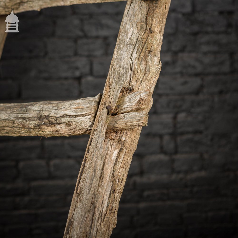 An Early Example of A Rustic Bygone Primitive Oak Barn Ladder (Display Piece)