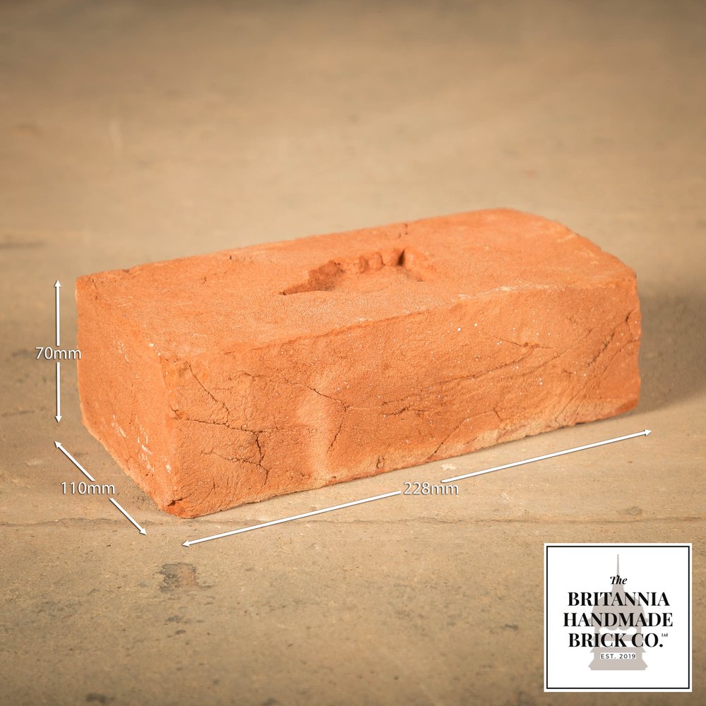 2 3/4" Handmade Red Brick, Period Style 2.75 Inch Facing Bricks