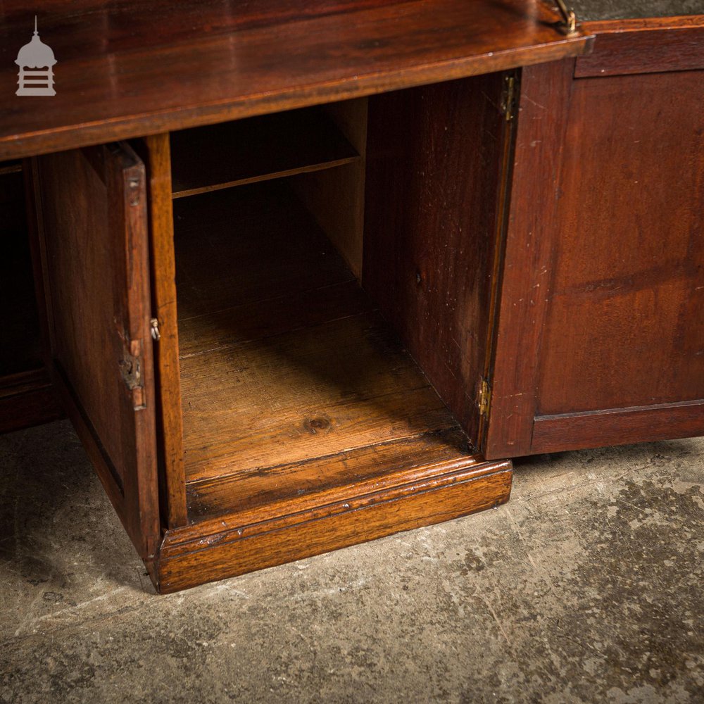 Rare Victorian Striking Mahogany Pedestal Bureau Desk with Large Drop Leaf Table to the Rear