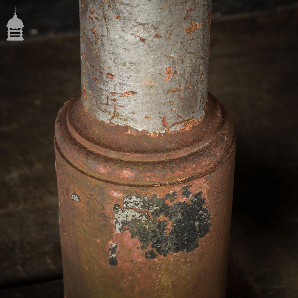 Pair of 19th C Cast Iron Industrial Column Bases Large Porch Stanchions