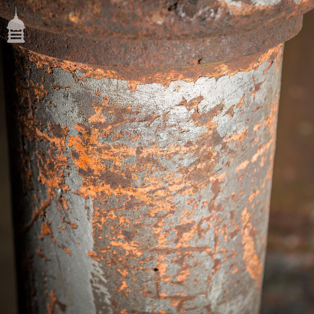 Pair of 19th C Cast Iron Industrial Column Bases Large Porch Stanchions