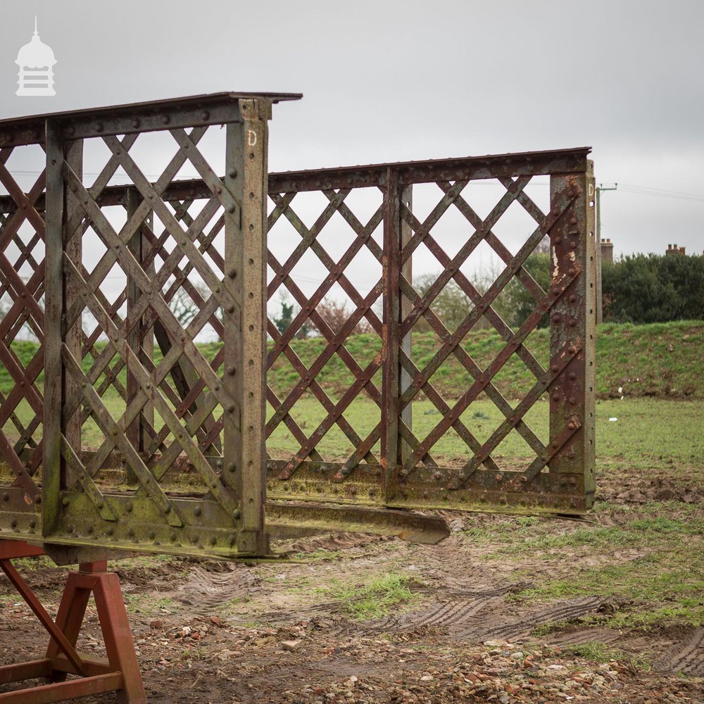 Large 40ft Industrial Victorian Riveted Wrought Iron Railway Footbridge