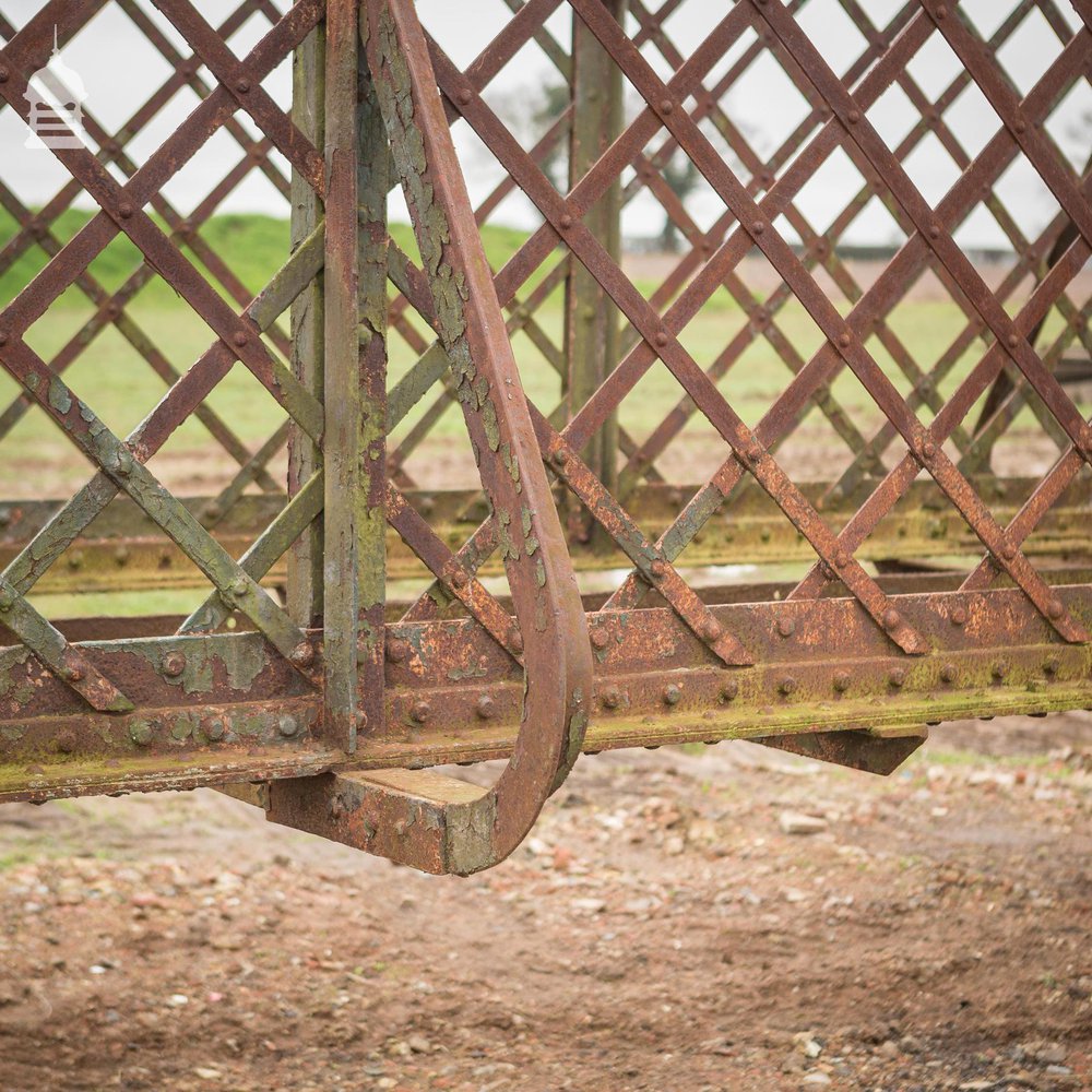 Large 40ft Industrial Victorian Riveted Wrought Iron Railway Footbridge