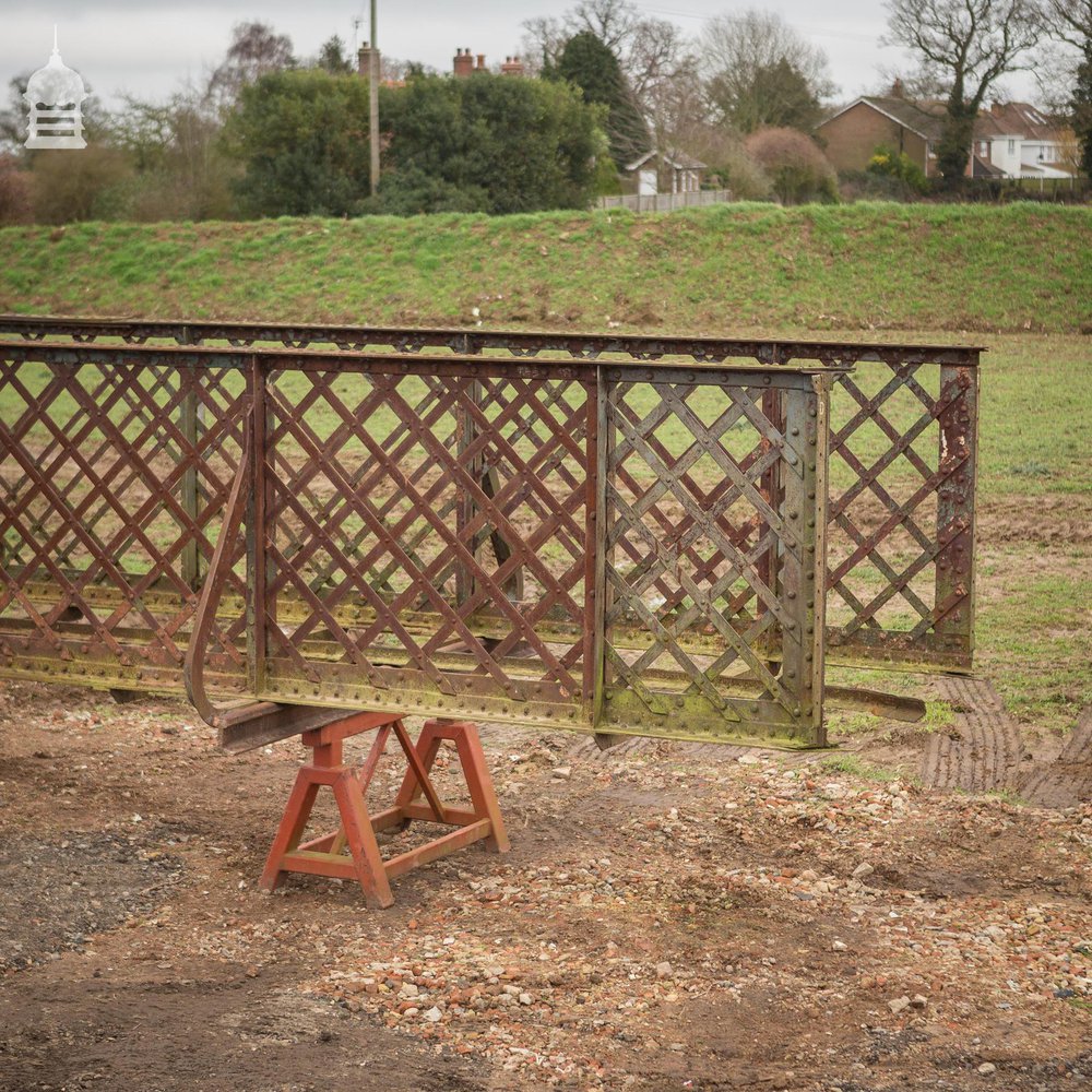 Large 40ft Industrial Victorian Riveted Wrought Iron Railway Footbridge