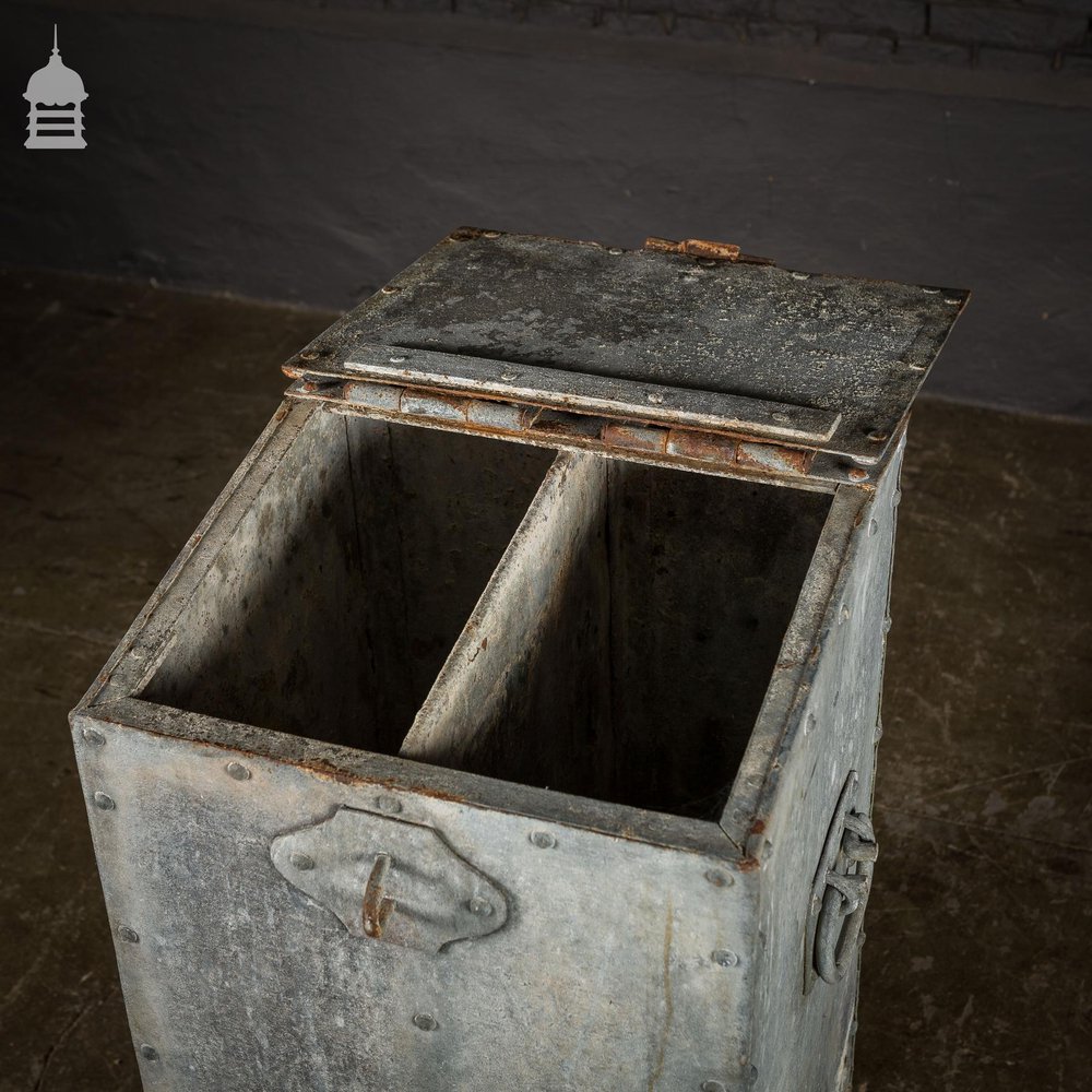 Bygone Galvanised and Riveted Feed Bin Seed Storage with Handles