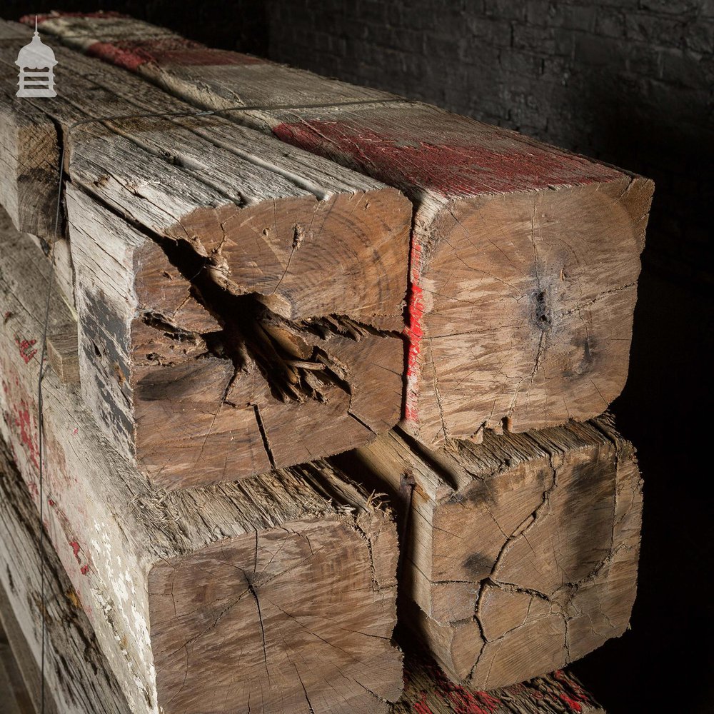 Batch of Six 8ft Iroko Chunky Rustic Beams