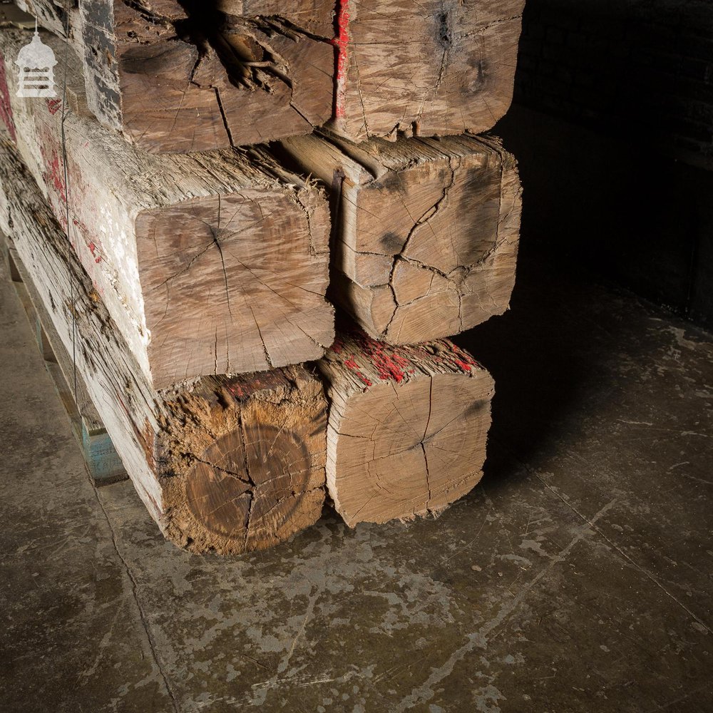 Batch of Six 8ft Iroko Chunky Rustic Beams