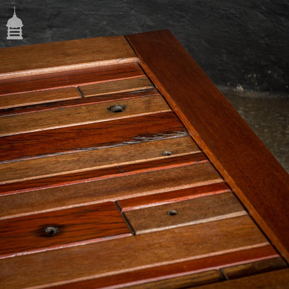 Vintage Steel Based Coffee Table with Reclaimed Mahogany Top