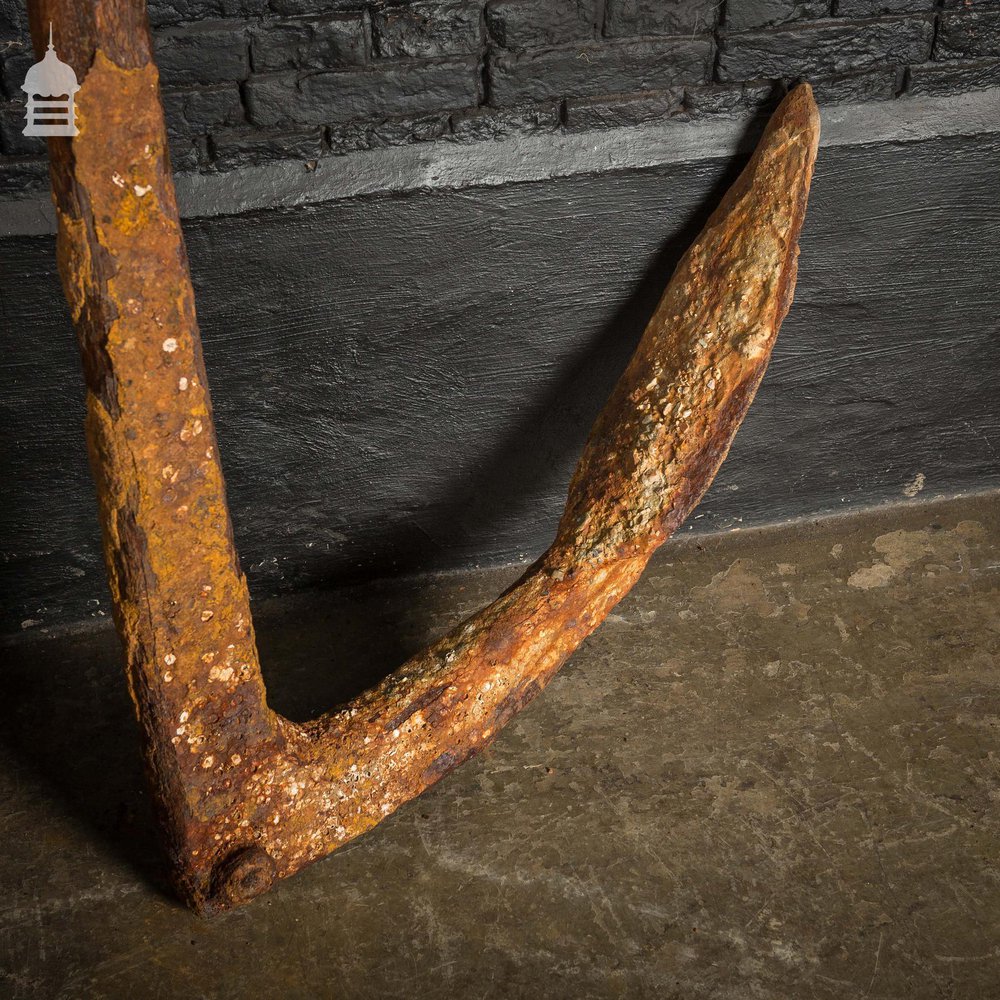 Large 19th C Single Fluke Iron Anchor