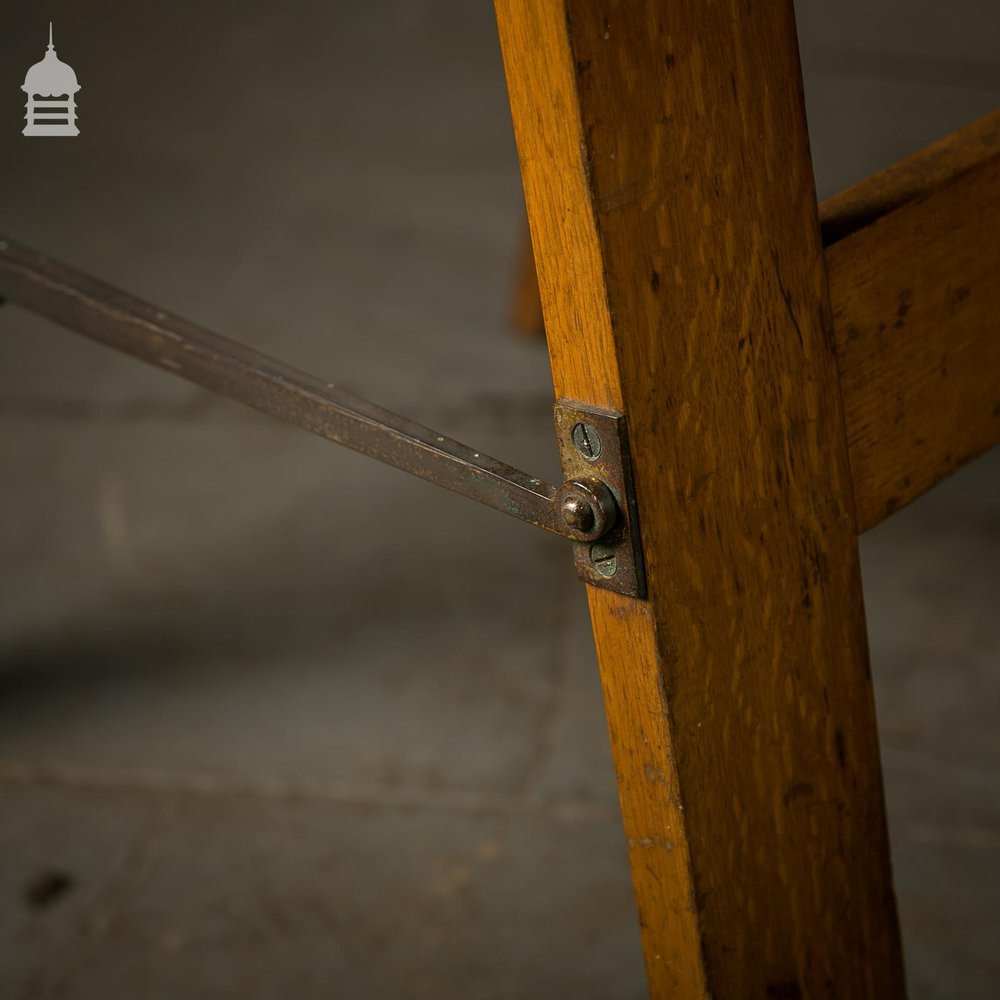 Pair of Oak Trestles Coffin Stands