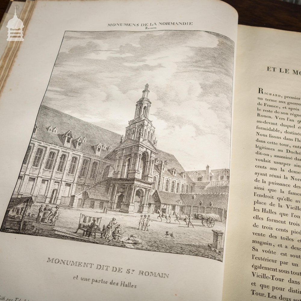 Rare Original Par F.T. De Jolimont Book of 'Most Remarkable Monuments Of The City Of Rouen' 1823