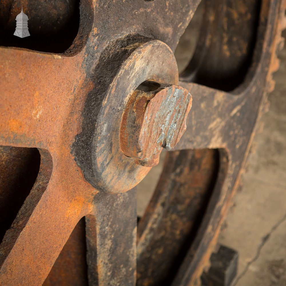 Large Industrial Cast Iron Cog Wheel Gear - 1.3 Metres in Diameter