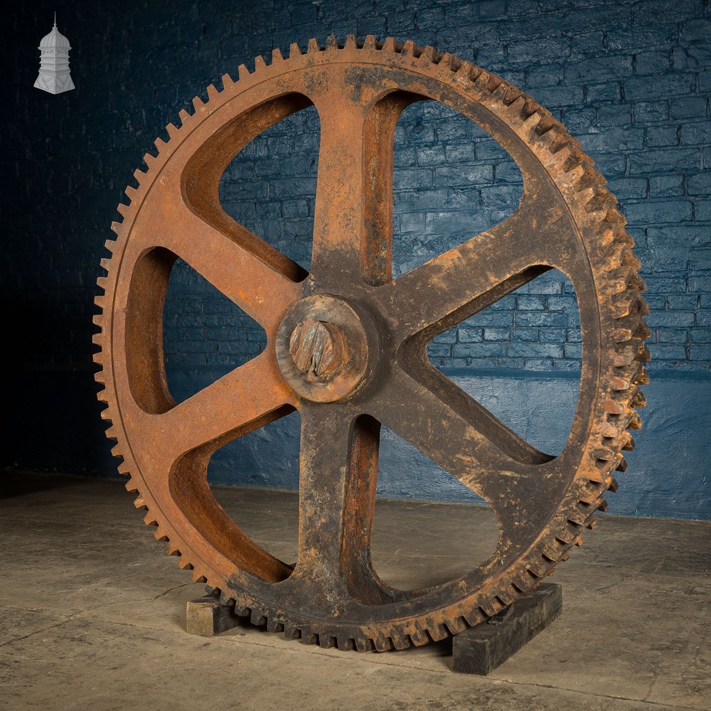 Large Industrial Cast Iron Cog Wheel Gear - 1.3 Metres in Diameter