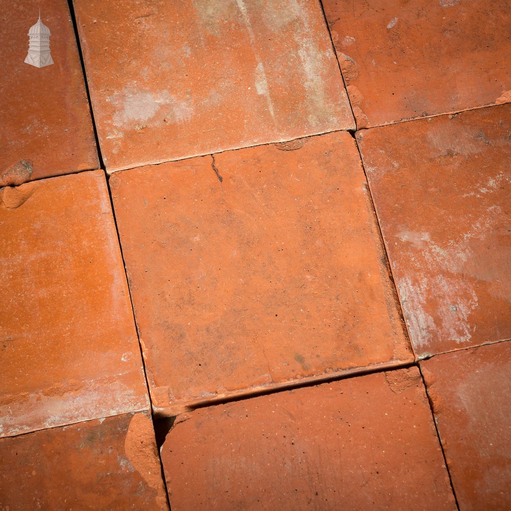 Batch of 143 Grade B Red 9" x 9" Quarry Tiles – 7 Square Metres