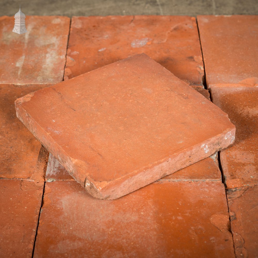 Batch of 143 Grade B Red 9" x 9" Quarry Tiles – 7 Square Metres