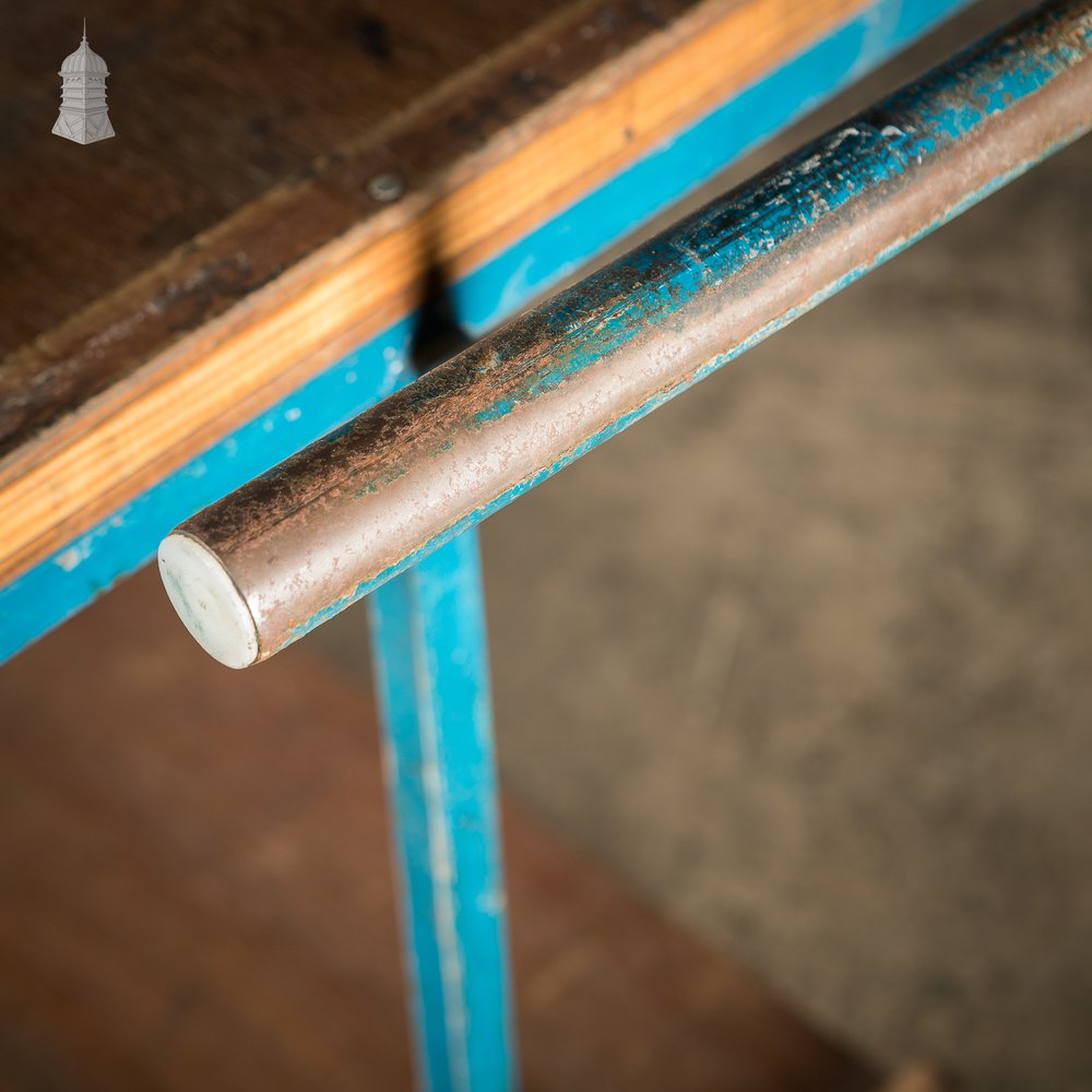 Vintage Blue Industrial Wheeled Trolley