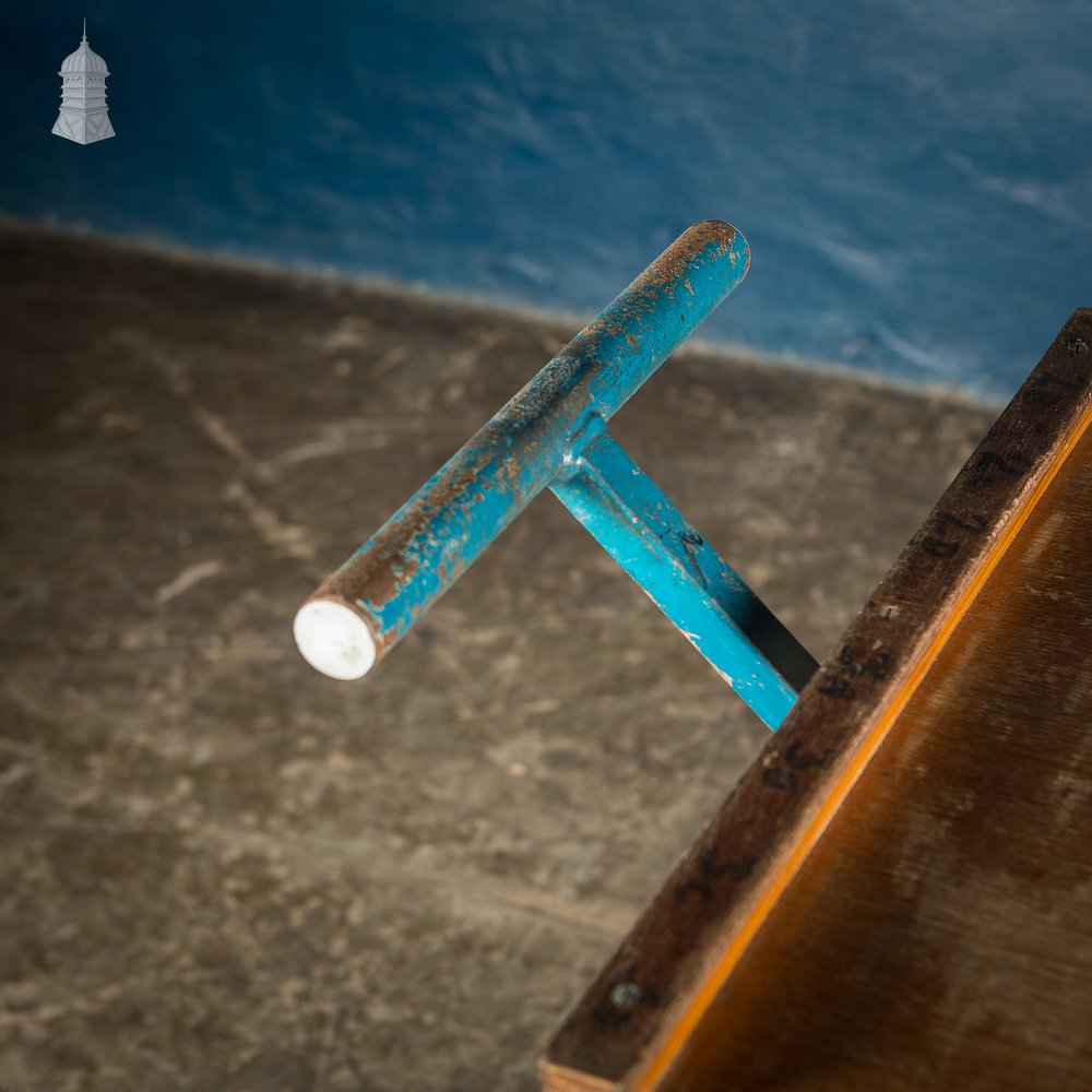 Vintage Blue Industrial Wheeled Trolley