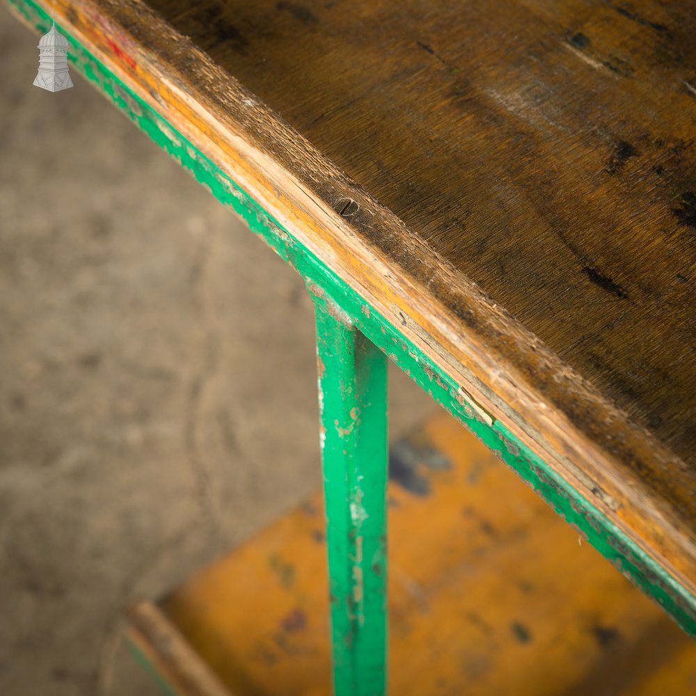 Vintage Green Industrial Wheeled Trolley