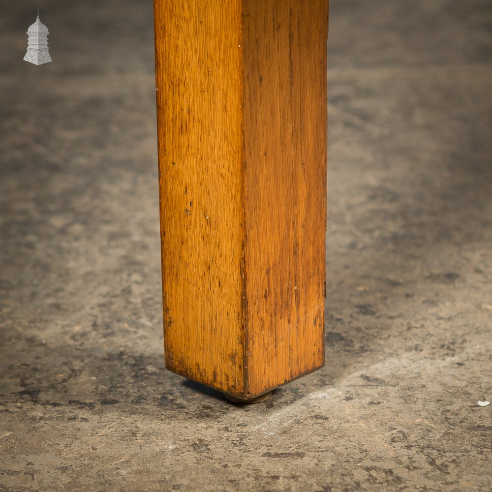 Mid Century Oak School Science Lab Table - 6 Feet Long