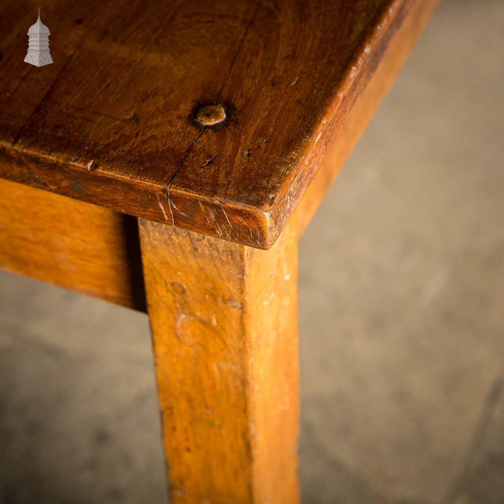 Mid Century Oak School Science Lab Table - 6 Feet Long