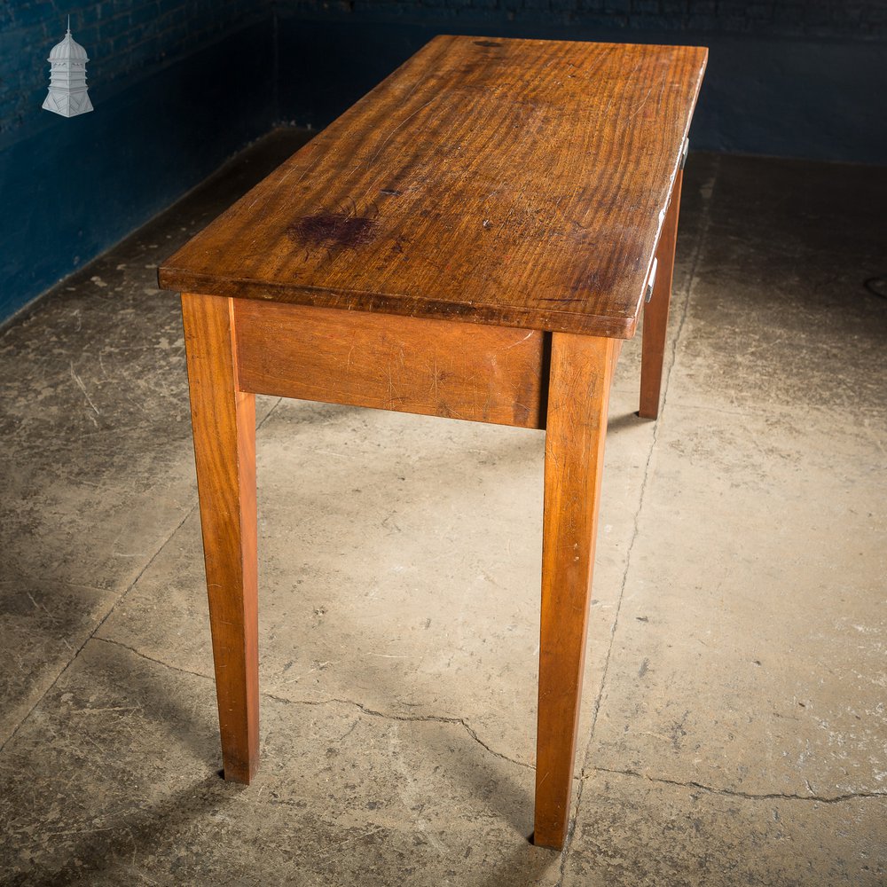 Mid Century Iroko School Science Lab Table with 2 Drawers 5 Feet Long