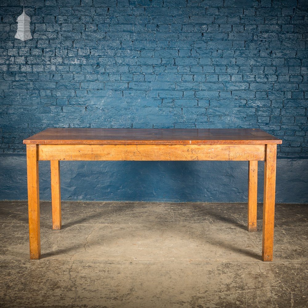 Mid Century Oak School Science Lab Table – 6 Feet Long