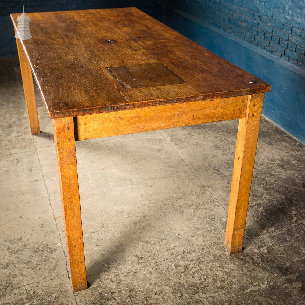 Mid Century Oak School Science Lab Table – 6 Feet Long