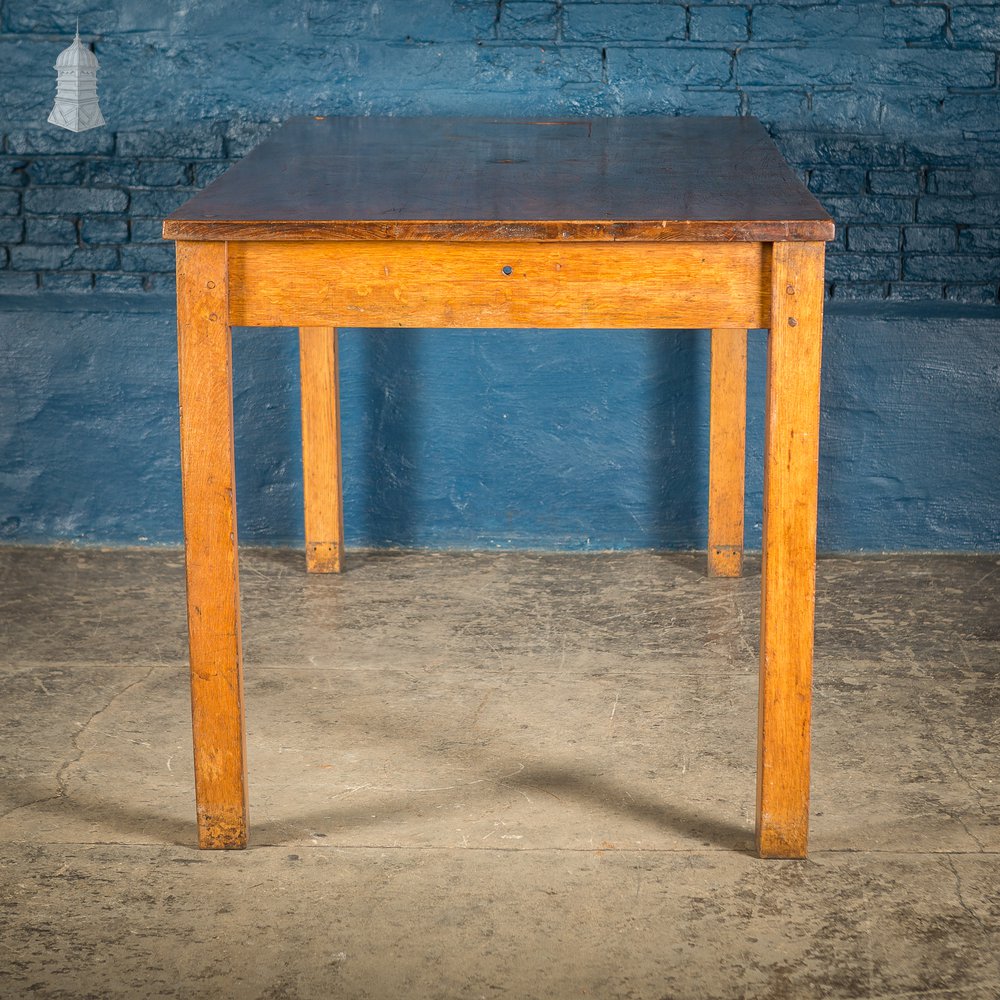 Mid Century Oak School Science Lab Table – 6 Feet Long