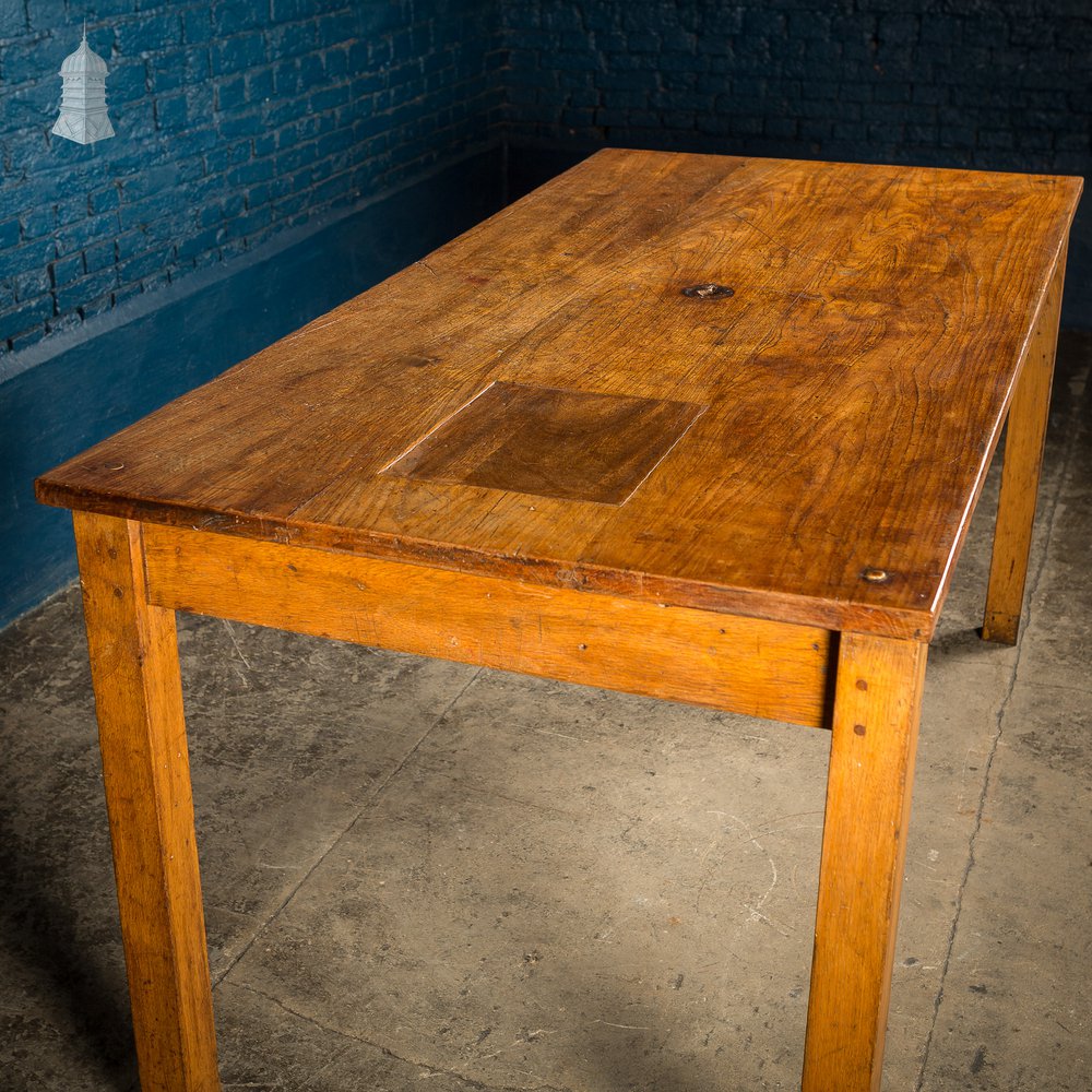 Mid Century Oak School Science Lab Table – 6 Feet Long