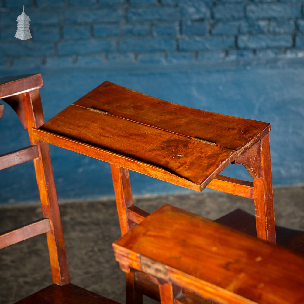 Set of 6 19th C Elm Synagogue Chairs