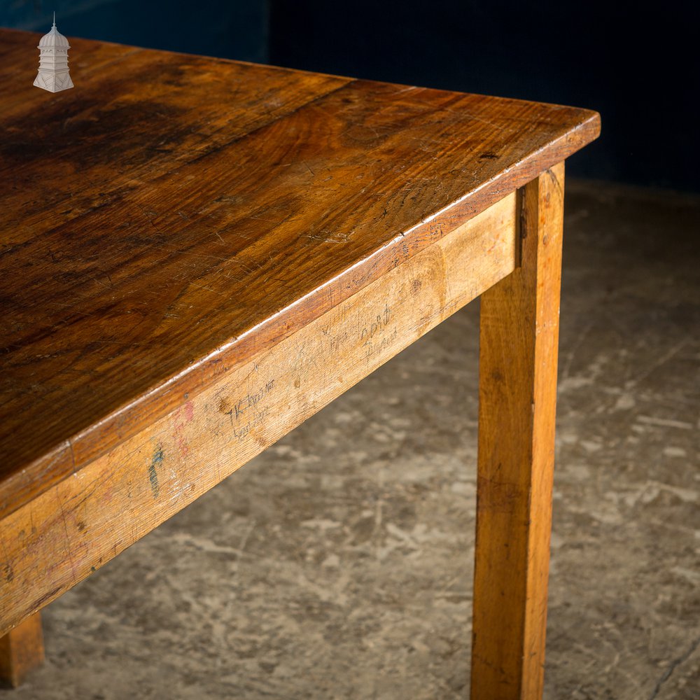 Mid Century Oak School Science Lab Table – 5 Feet Long