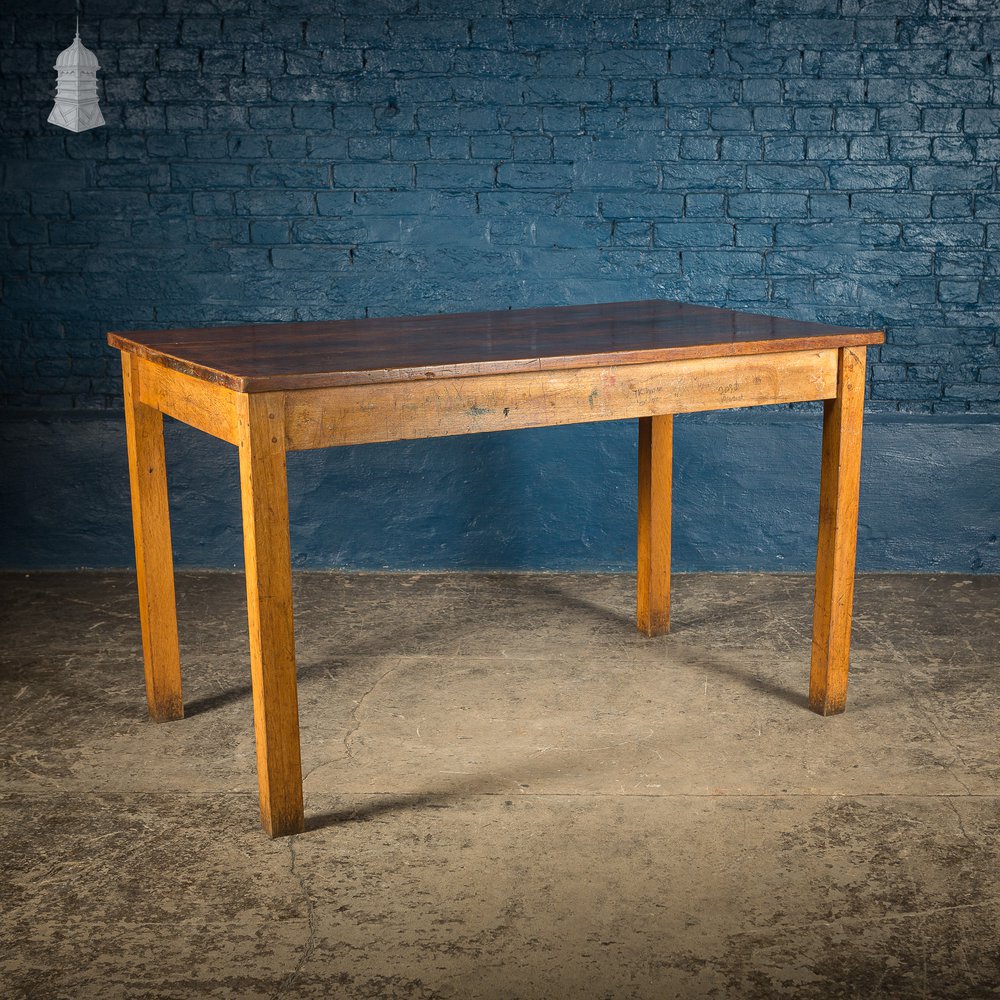 Mid Century Oak School Science Lab Table – 5 Feet Long