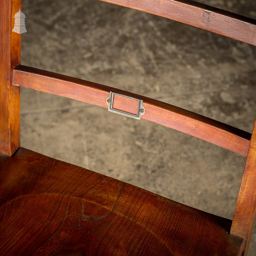 Set of 6 19th C Elm Synagogue Chairs